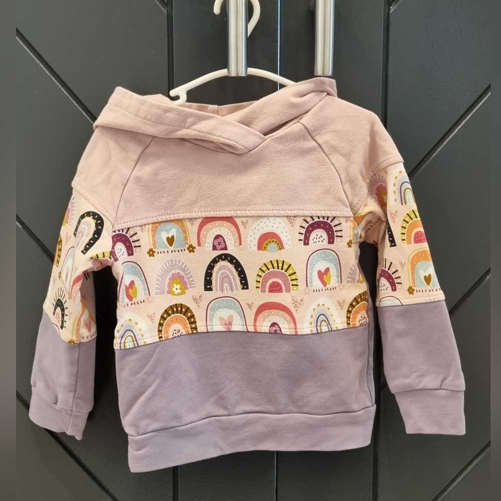 Mammamia Toddler Girl Rainbow Patterned Hoodie Size 2T
